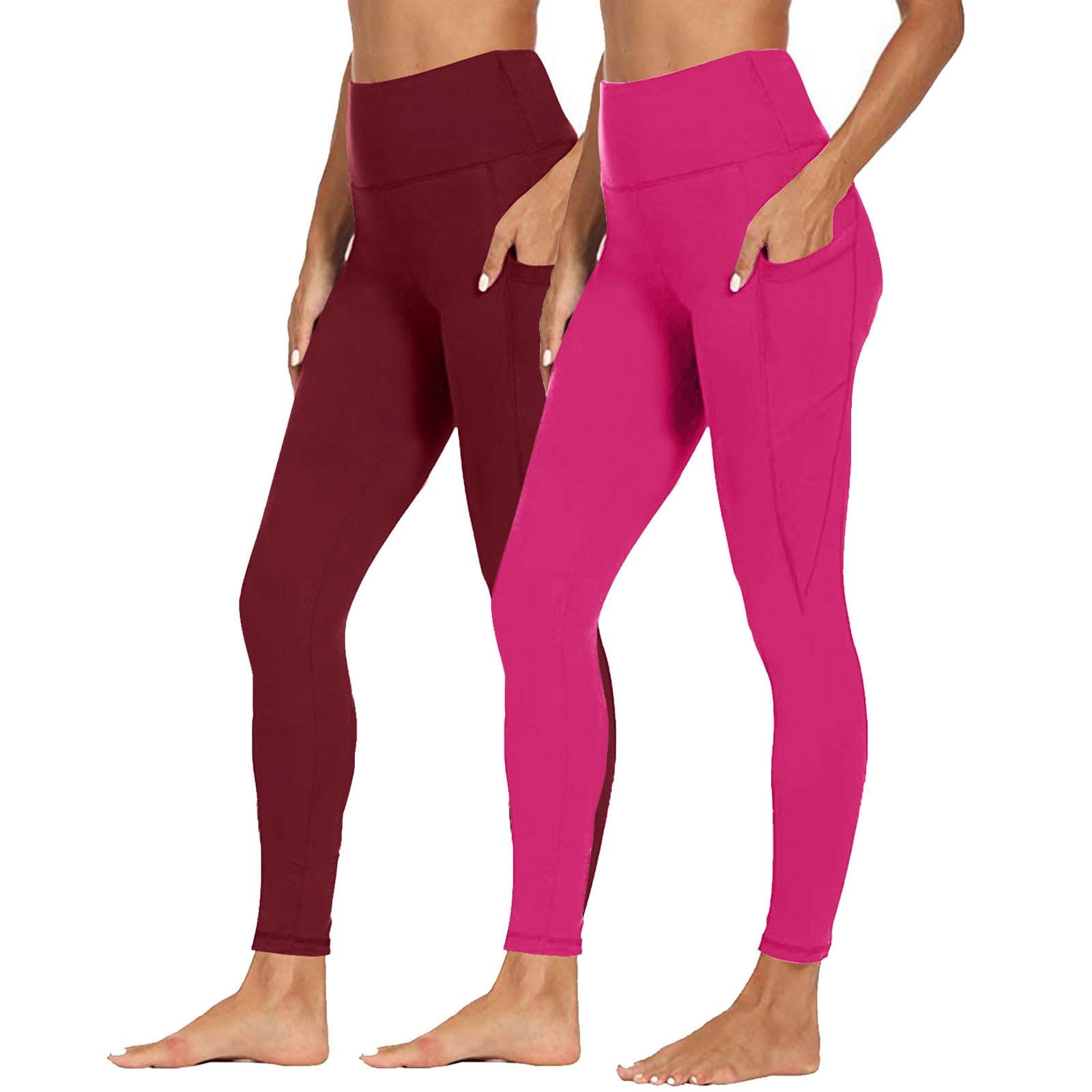 Mallas Deporte Mujer,2 Piezas Pantalones Mujer Leggings Deportivos Yoga Elásticos Mallas Pantalones Push Up Mayas Secado Rápido Gym Fitness Cómodo Cintura Alta Jogging Pants Correr Pilates