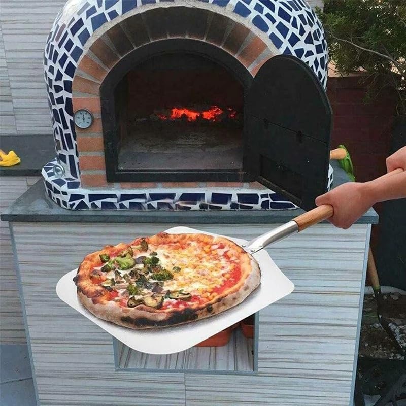 Pizzaschaufel Eckige Pizzaschaufel Aluminium Pizzaschieber mit Holzgriff Brotschieber Der Pizzaboden - Pizzaheber