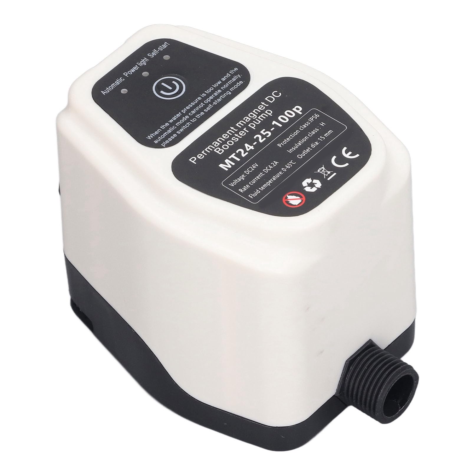 Mini 24V Pompe de Booster de Pression CC, 100W 25L, Pompe de Boost de Pression Automatique de Détection Intelligente Automatique Complète, pour L'alimentation en Eau du Ménage
