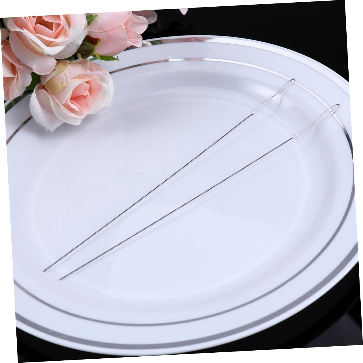 Lurrose 2sets DIY Yarn Knitting Needles Handmade Craft Accessories Beading Needles Set for Stitching Sewing and Jewelry Making 6pcs*2