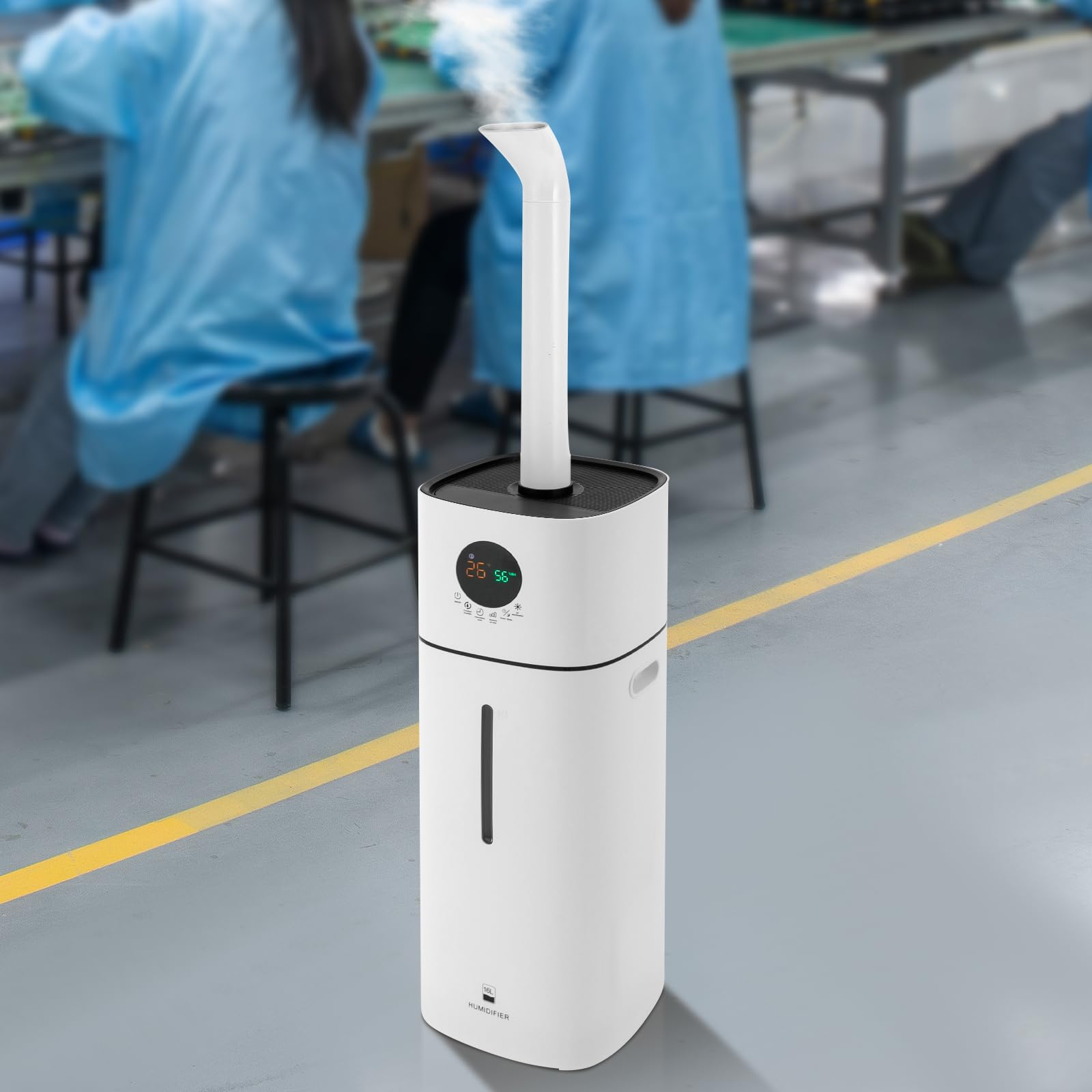 Umidificatore, grande serbatoio dell'acqua da 16 litri, regolazione dell'umidità a tre livelli, umidificatore bianco, adatto per bagno, camera da letto, soggiorno e uffici