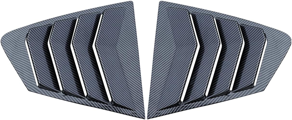 Window Louvers for Mazda 3 Sedan 2019 2020 2021 2022 2023 2024 Sport Style Rear Side Window Louvers Air Vent Scoop Shades Cover Blinds Trim Auto Exterior Decoration Accessories(Carbon Fiber)