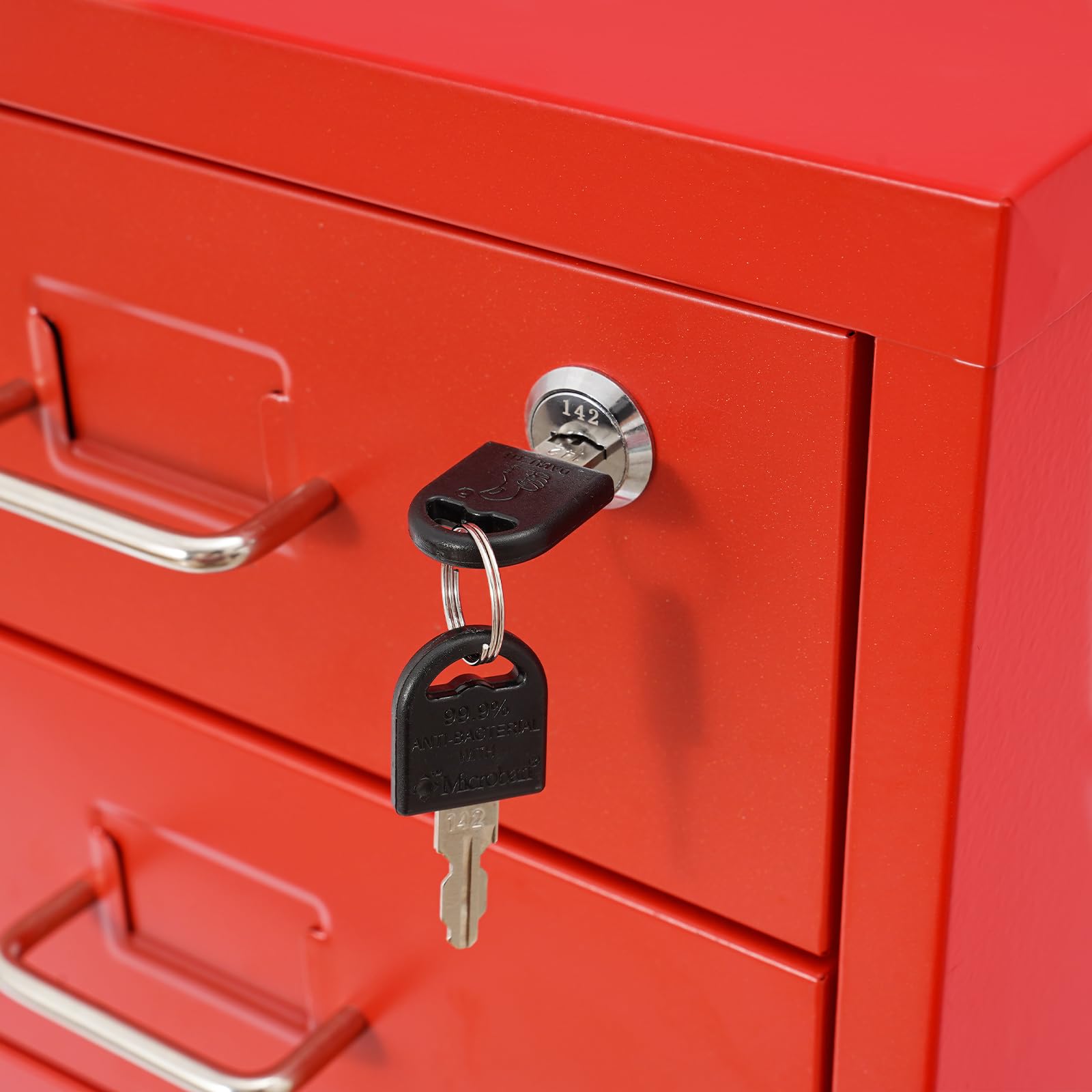 Armadietto mobile verticale a 6 livelli, armadietto portaoggetti per casa e ufficio, con cassetti in metallo, contenitore con ruote, richiudibile, 28 x 41 x 69 cm (rosso)