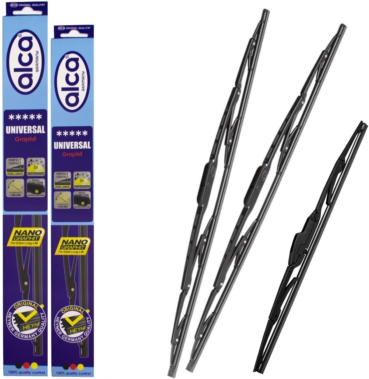 Fits Nissan Juke 2010-2017 Alca Germany Universal Windscreen Wiper Blades 22"14"12" Front Rear Hook Type AU2214H12ARC