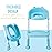 EGREE Potty Training Toilet Chair Seat with Step Stool Ladder for Kids and Toddler Boys Girls - Foldable Height Adjustable Children Toilet Training Seat with Safe Handles & Anti-Slip Pads, Blue-White