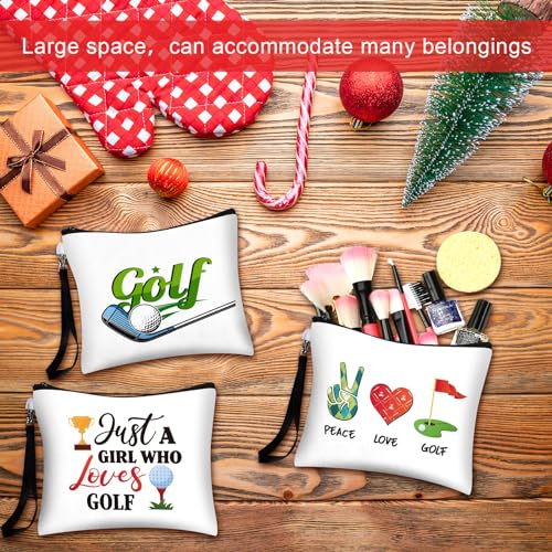 24 Pcs Golf Gift Bag Golf Cosmetic Bags Golf Accessories for Women Men Inspirational Golf Pouch Zipper Golf Toiletry Organizer Golf Wristlet Wallet for Golf Player Golf Lovers Gift,12 Style3