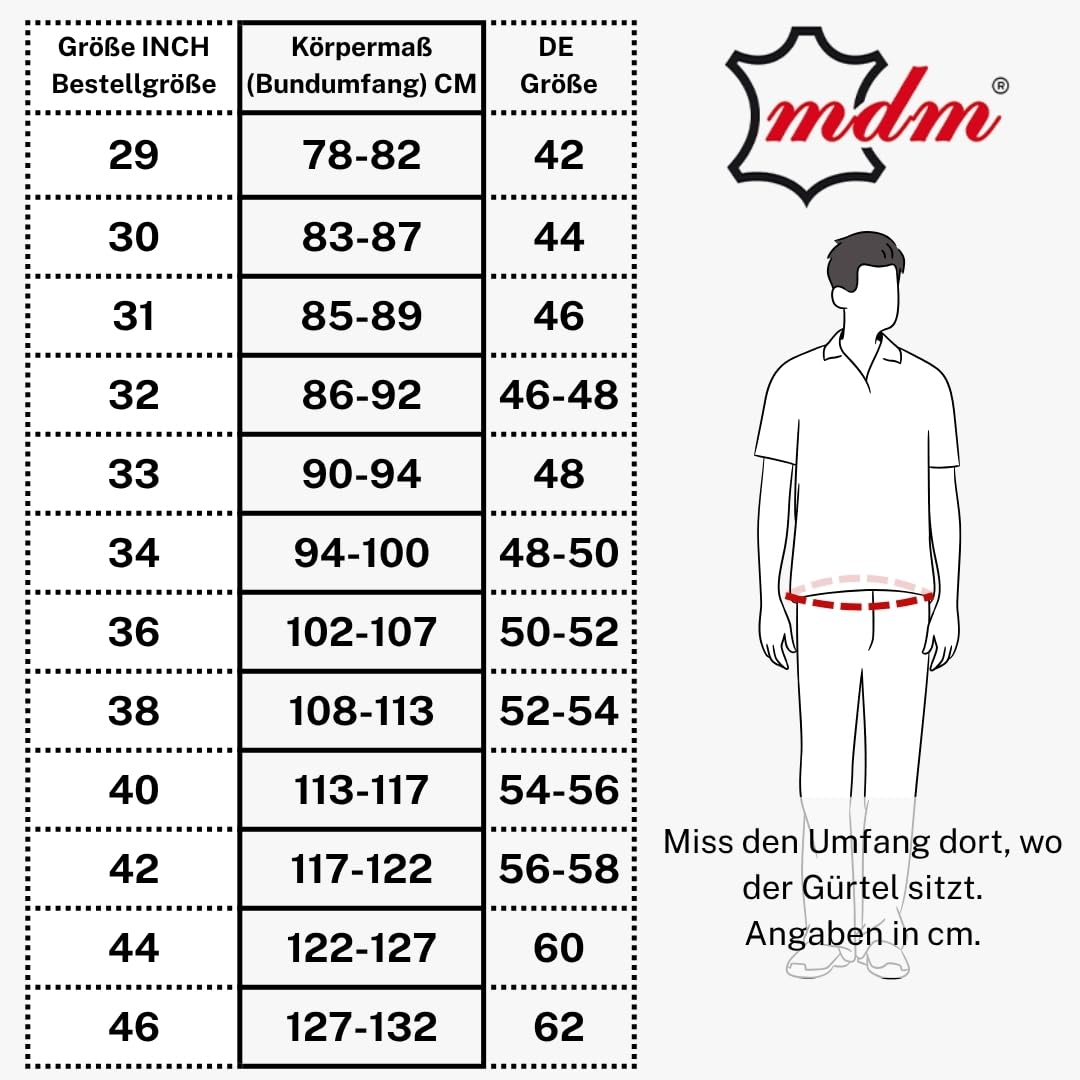 MDM - Pantaloni in pelle con lacci sui lati, colore: marrone