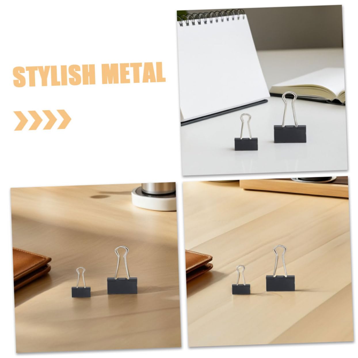 Schwarze Metall Büroklammern 120 Stück mit Langem Design | Präzise Struktur, Starker Halt für Verschiedene Papierstärken, Kompakte Packung für Bürobedarf