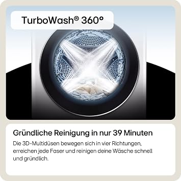 LG V7WD107H2E Class E Front Loading Washer Dryer 10.5-7 kg 1400 RPM AI Direct Drive Wi-Fi Deep Steam Cleaning TurboWash Larger Capacity 62 x 60 x 85 cm White [Energy Class E]