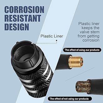 Tire Valve Stem Cap Cover - (5 Pack) Tire Air Cap Metal with Plastic Liner Corrosion Resistant Leak-Proof Halloween Pumpkin Car Decoration Accessories Black