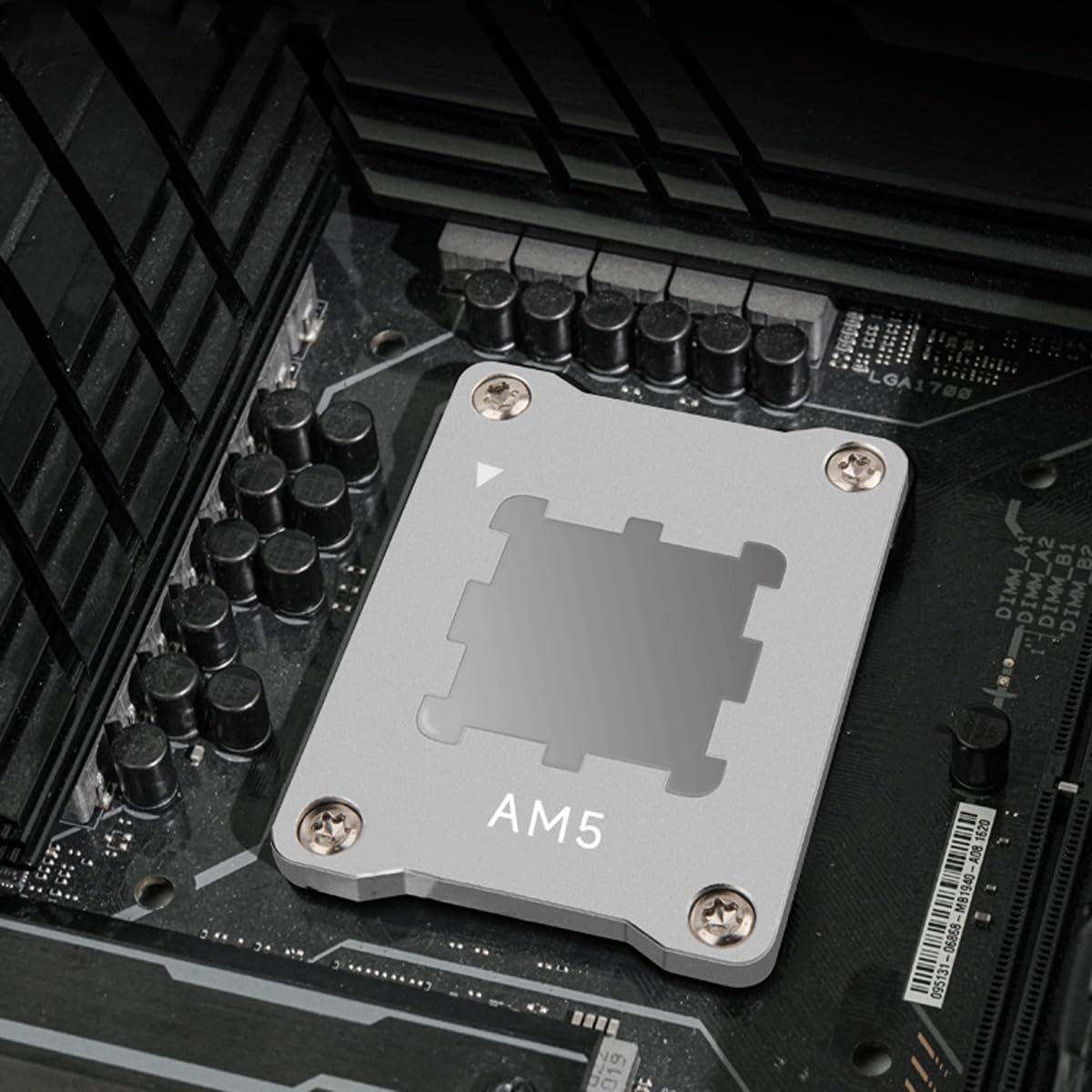 Alide Supporto CPU AM5, staffa non-cedimento, telaio di fissaggio in lega di alluminio, 69x53 mm, argento