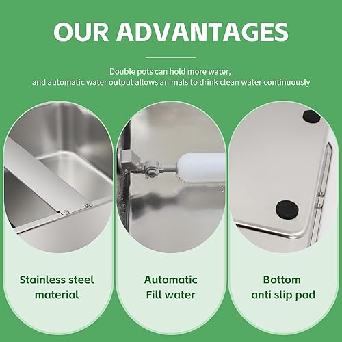 Miniatura 3 de Dispensador de agua para perros, alimentador automático de agua de 13.5 l3.5 galones, de acero inoxidable, bebedero extra grande para mascotas,