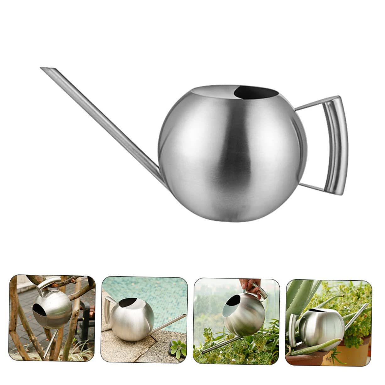 1pezzi Annaffiatoio Da Giardino Inossidabile Beccuccio Lungo Ed Esterno Strumento Di Irrigazione Ergonomico