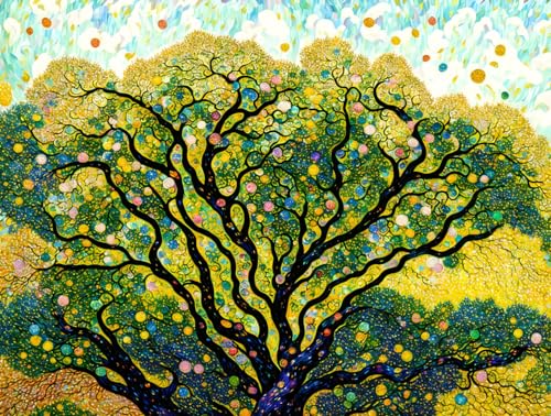 Poster mural sur toile Arbre de vie majestueux sans cadre format 50x70 cm pour decoration