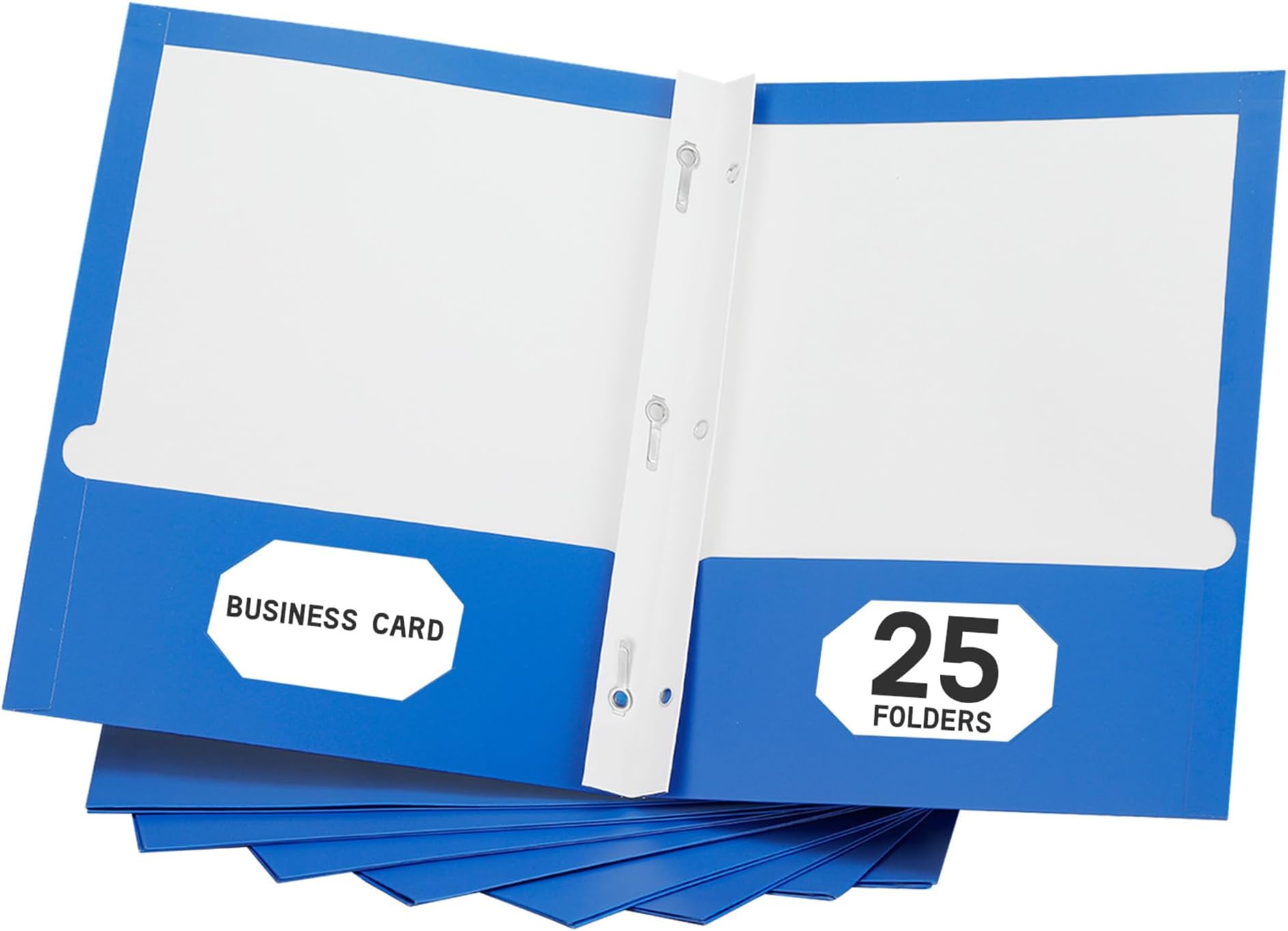 25 Packs Two-Pocket Folder with Prongs,Blue File Folder Letter Size,Paper 2 Pocket Folder Two Pocket Folders for School,Office and Home,3 Metal Prong Folder