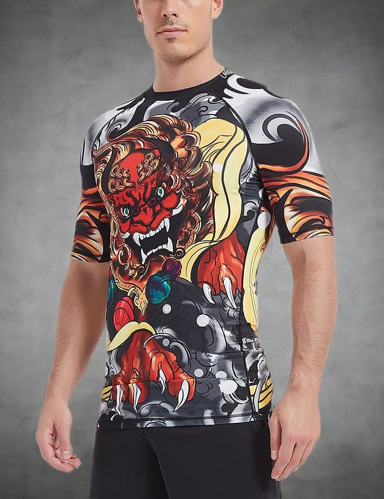 LAFROI Men's Long Sleeve UPF 50+ Baselayer Performance Compression Shirt Rash Guard-CLY08D - Image 8