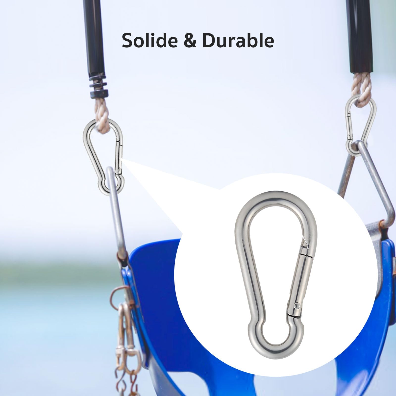 6 Stück Edelstahl Karabiner - Schlüsselanhänger Für Outdoor Und Alltag