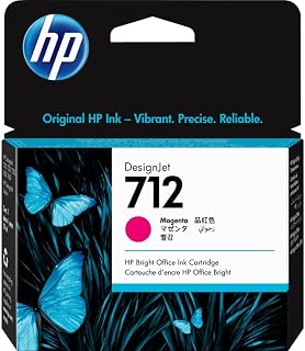 HP 712 Magenta 29-ml Genuine Ink Cartridge (3ED68A) for DesignJet T650, T630, T230, T210 & Studio Plotter Printers