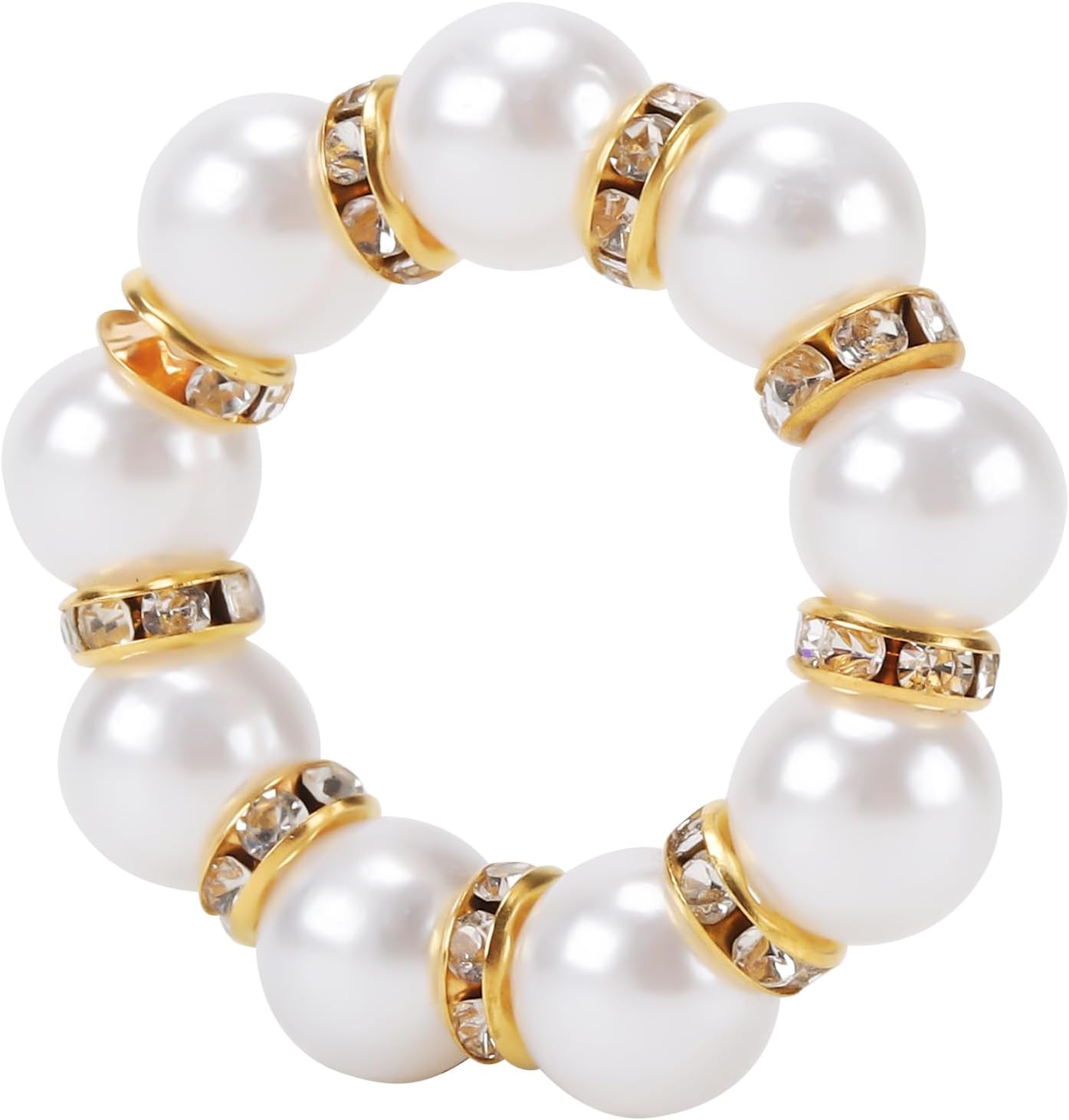 KEILEOHO 72 Pcs Gold Beaded Napkin Rings, Non-Slip Pearl Design for Wedding Banquets, Home Parties, Formal Table Decor