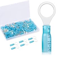 Vista 23 de Paquete de 100 terminales de anillo termorretráctil de 1/4 de pulgada – Conectores de alambre termorretráctiles de grado marino de 16-14 AWG