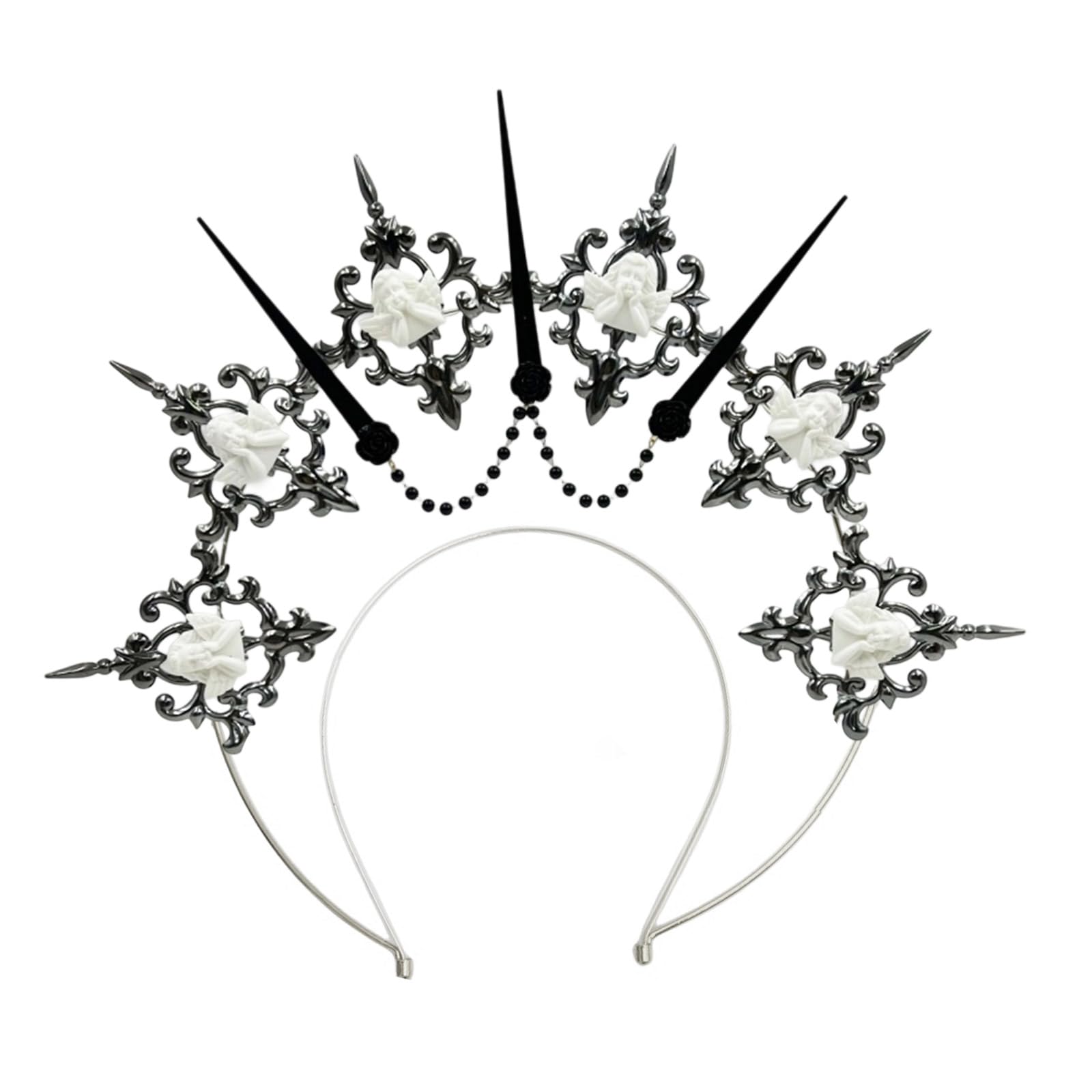 YUXITA Sophisticated Headband Elegant Alloy Hair Accessory Comfortable Wear For Themed Event Cosplay