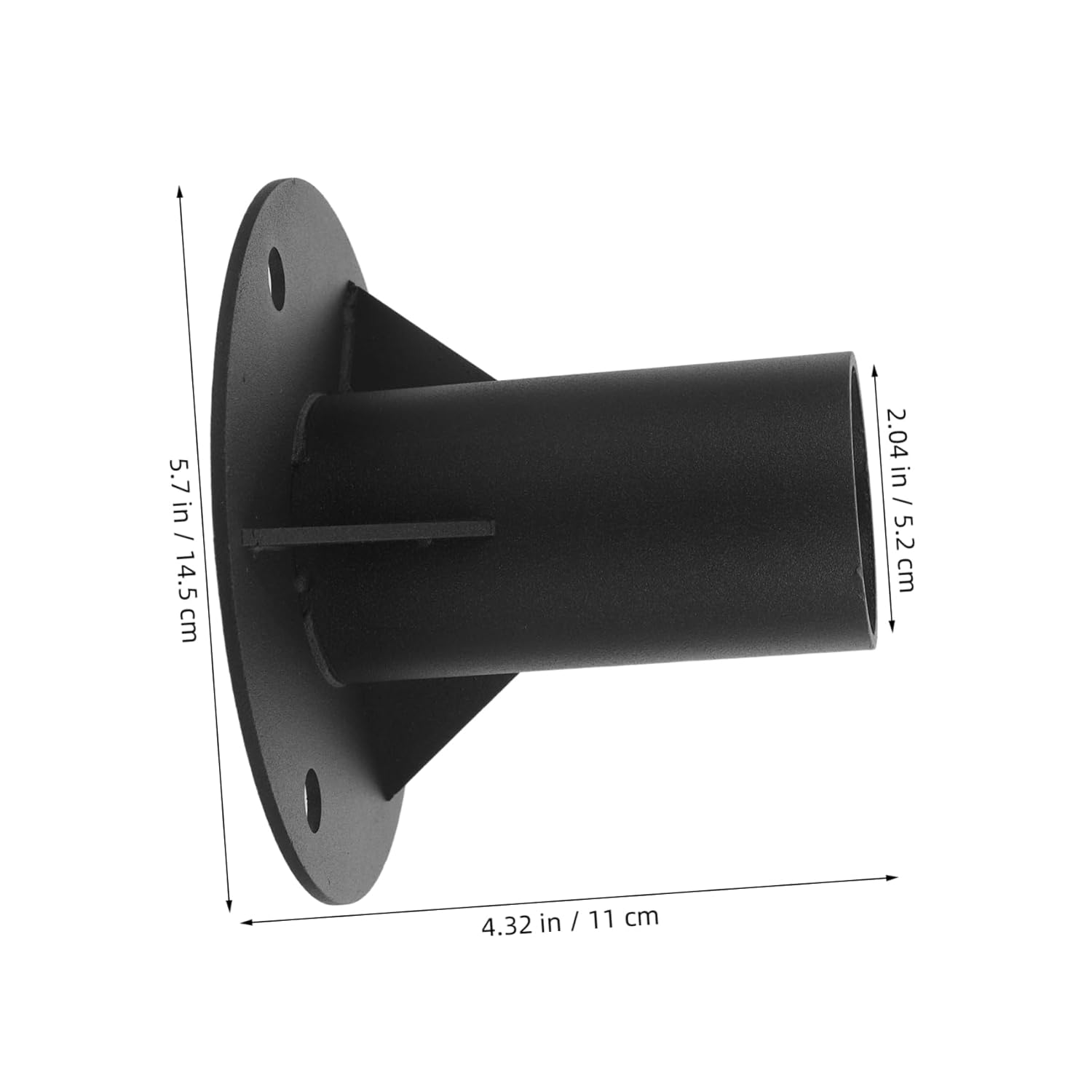 NUOBESTY Heavy-Duty Metal Flange Base for Deck Railings Inner Diameter Support for Mailbox Posts and Flagpoles Sleek Design Enhancing Outdoor Aesthetics