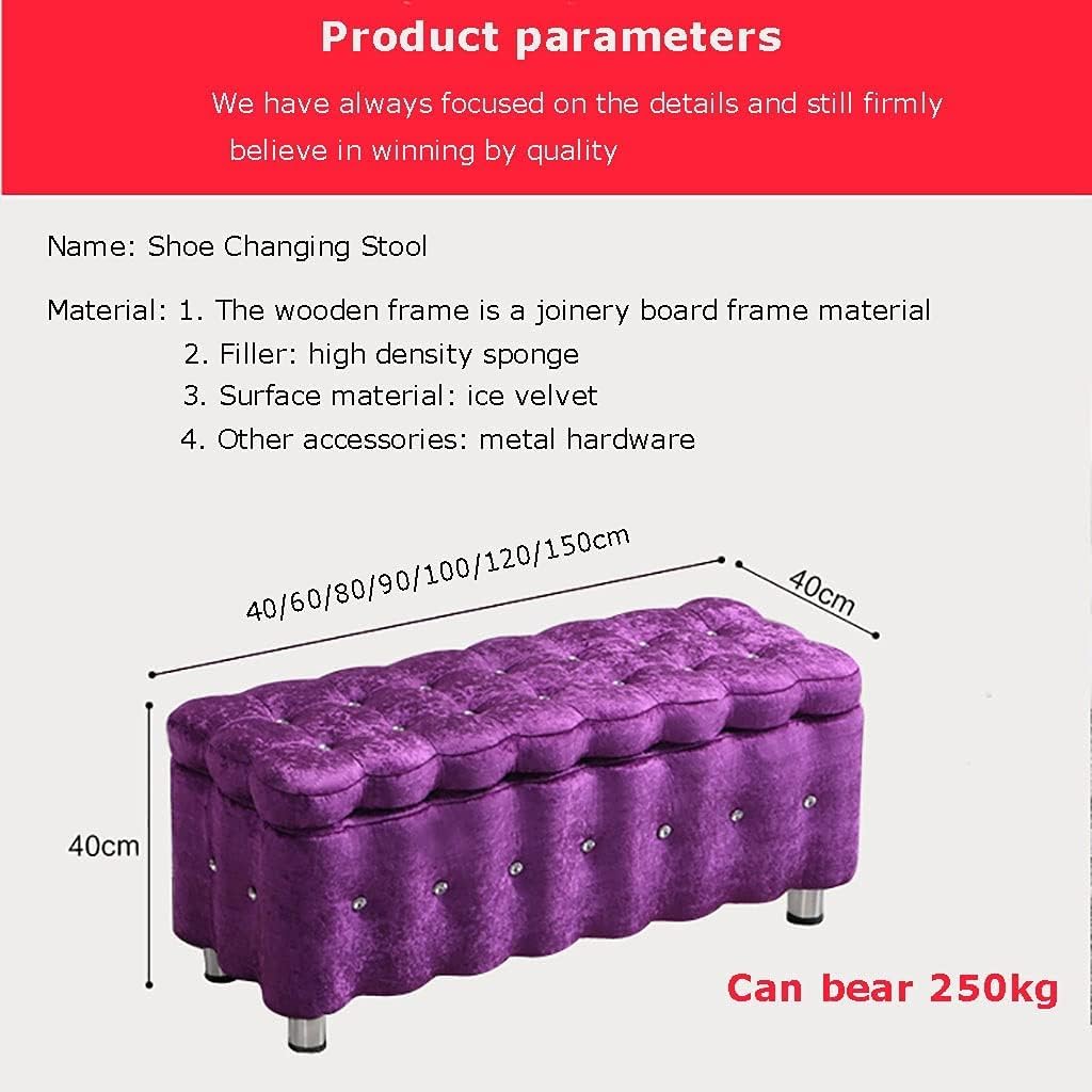Taburete con Asiento y Almacenamiento, Caja, reposapiés, Taburete con Asiento, reposapiés, Familiar, práctico Taburete para el pie de la Cama, Banco para Guardar Ropa, ta