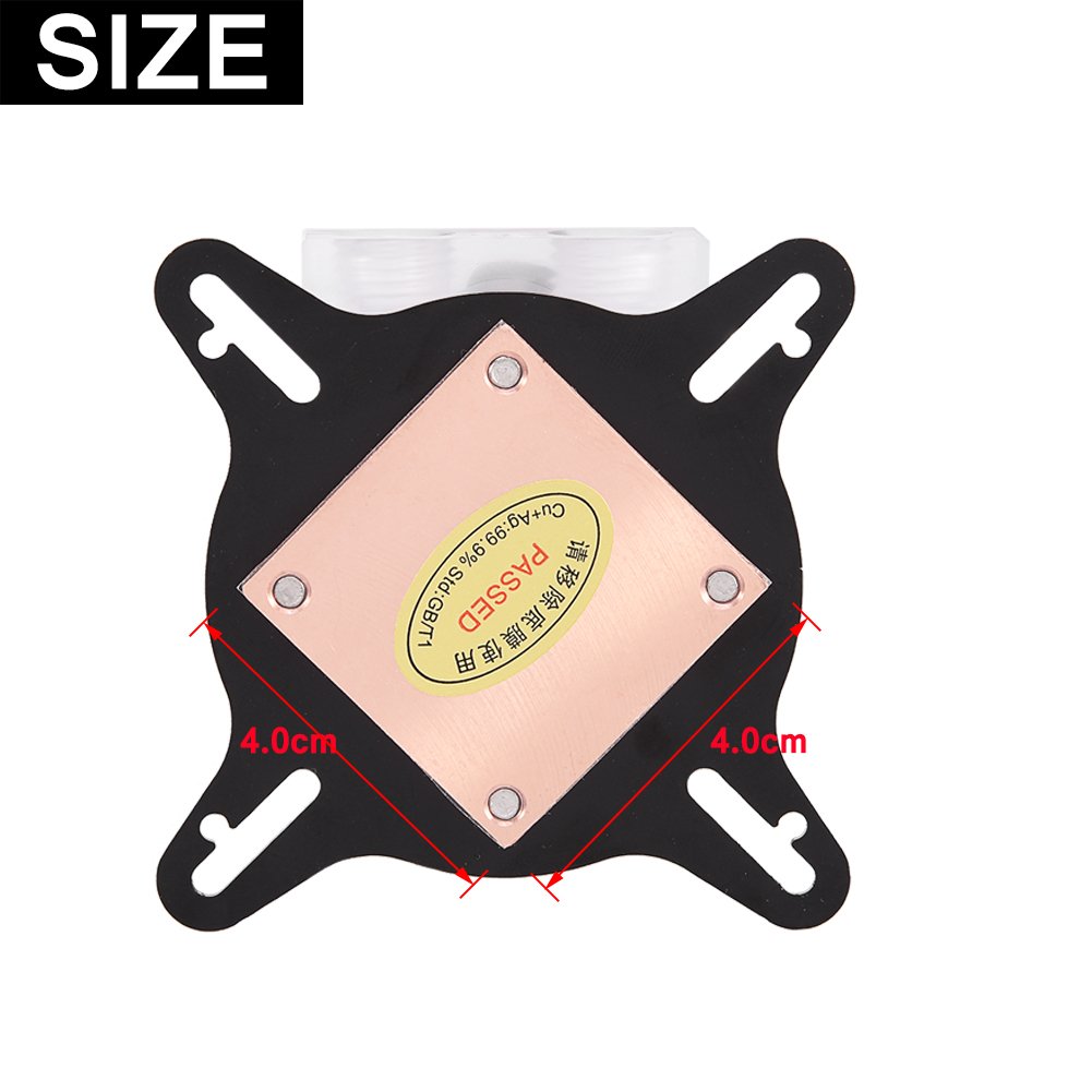 Diyeeni Waterblock GPU Universelle avec 25 Canaux deau, Refroidisseur GPU avec Base en cuivre 40mm, Waterblock Antioxydant, Compatible avec Les GPU 43x43 / 53x53mm