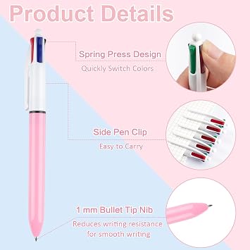 Maxmoc 14 Pcs 4 Colour Pen Set | 4 in-1 Retractable Multicolor Ballpoint Pen ,Smooth 1 mm Tip ,Ideal for Home, School, Office