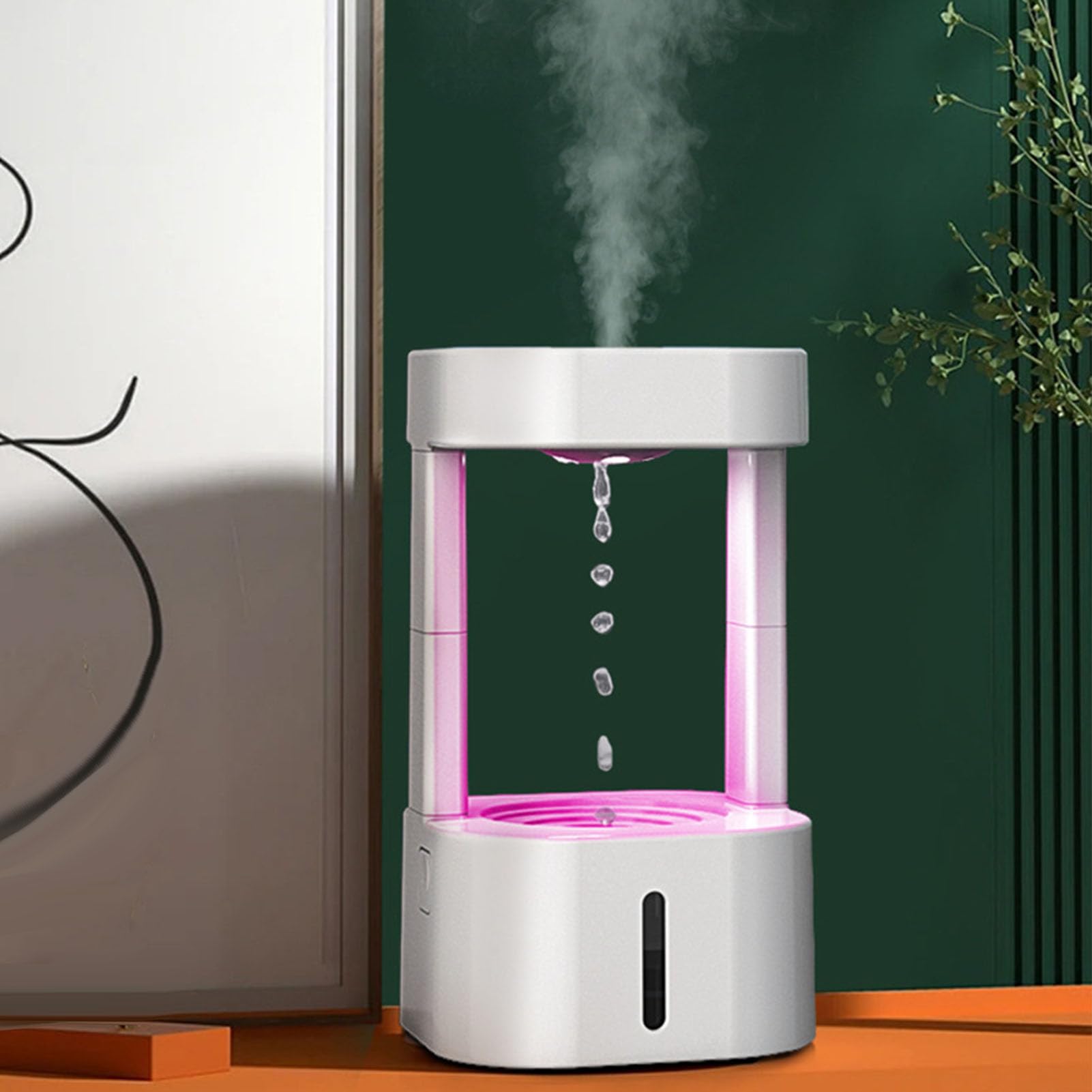 Generic Umidificatore antigravità Avanzato con Luce LED Colorata e Diffusore di Oli Essenziali per la Camera da Letto Dell'ufficio Domestico Materiale ABS 2 in 1