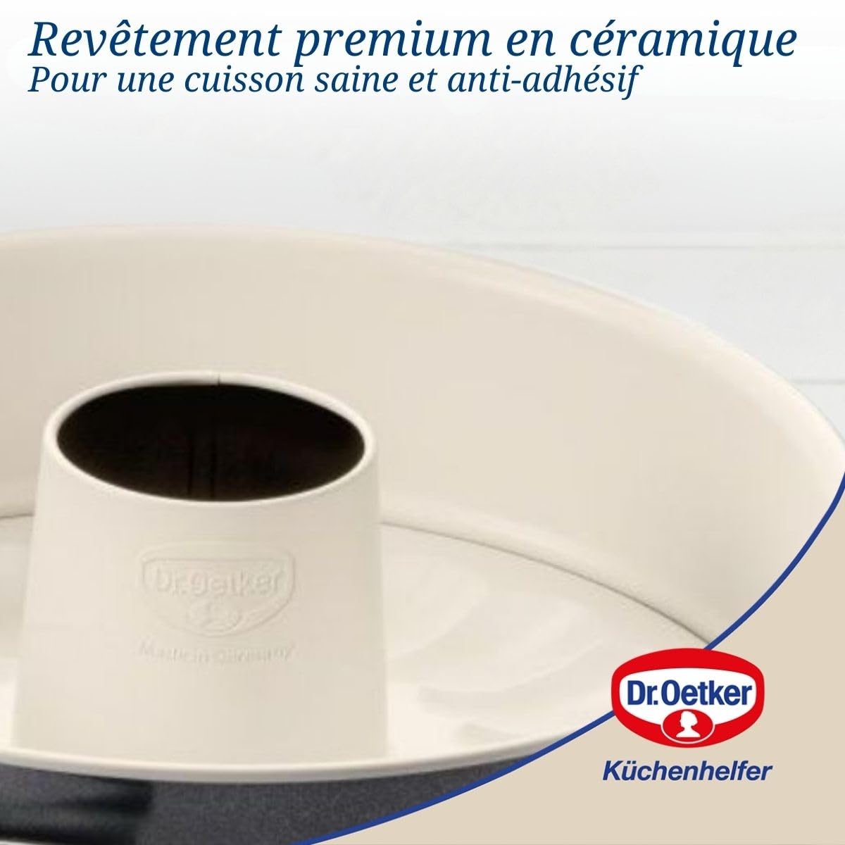 Dr. Oetker 9330850 Springform mit Scharnier, Kuchenform, runde Form, Savarinform, runde Form, Edelstahl, Keramik, Creme, Anthrazit, 28 cm x 7,5 cm, 2 Stück