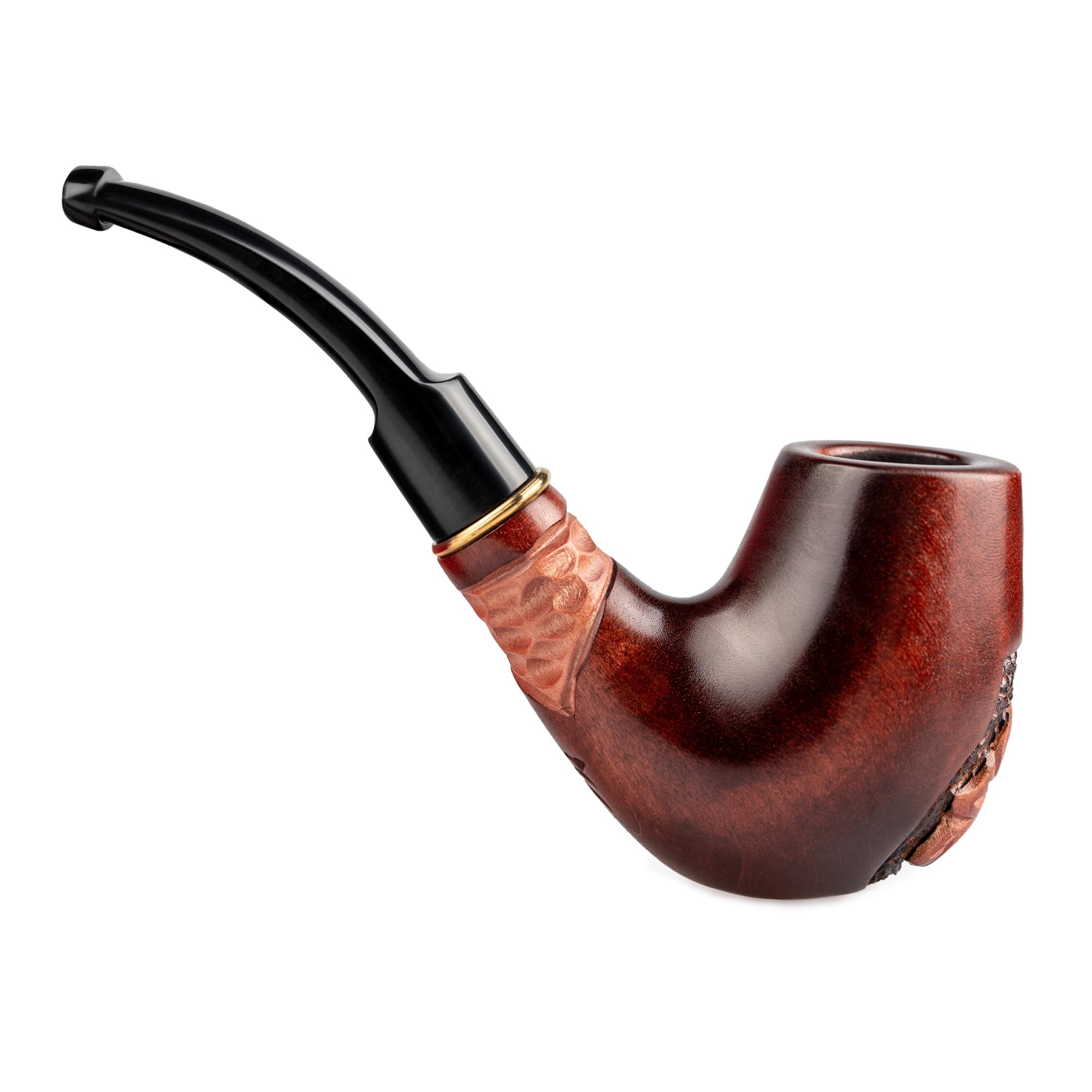 Dr. Watson - Drewniana Fajka Tytoniowa, Seria Kolekcjonerska, Ręcznie Rzeźbiona, Pasuje do filtra 9mm (Kotwica, Metal)