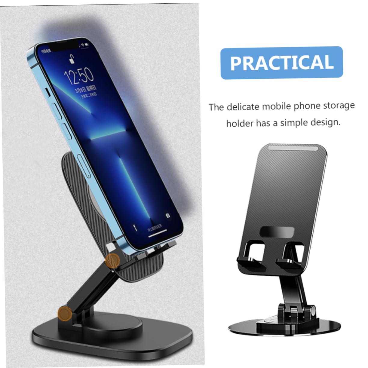 Didiseaon 2Pezzi per Telefono Rotazione Design Compatto e Antiscivolo per Desktop e per Smartphone e Tablet