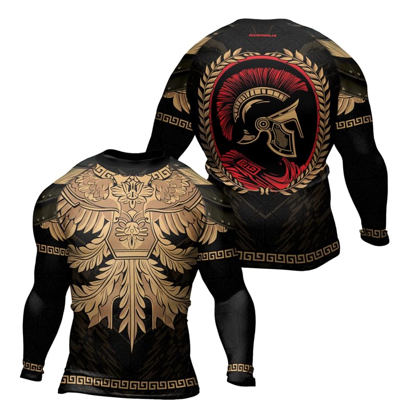 Spartan Jiu Jitsu Rash Guard for Men – Long Sleeve Compression Gear for Grappling BJJ MMA & Workout
