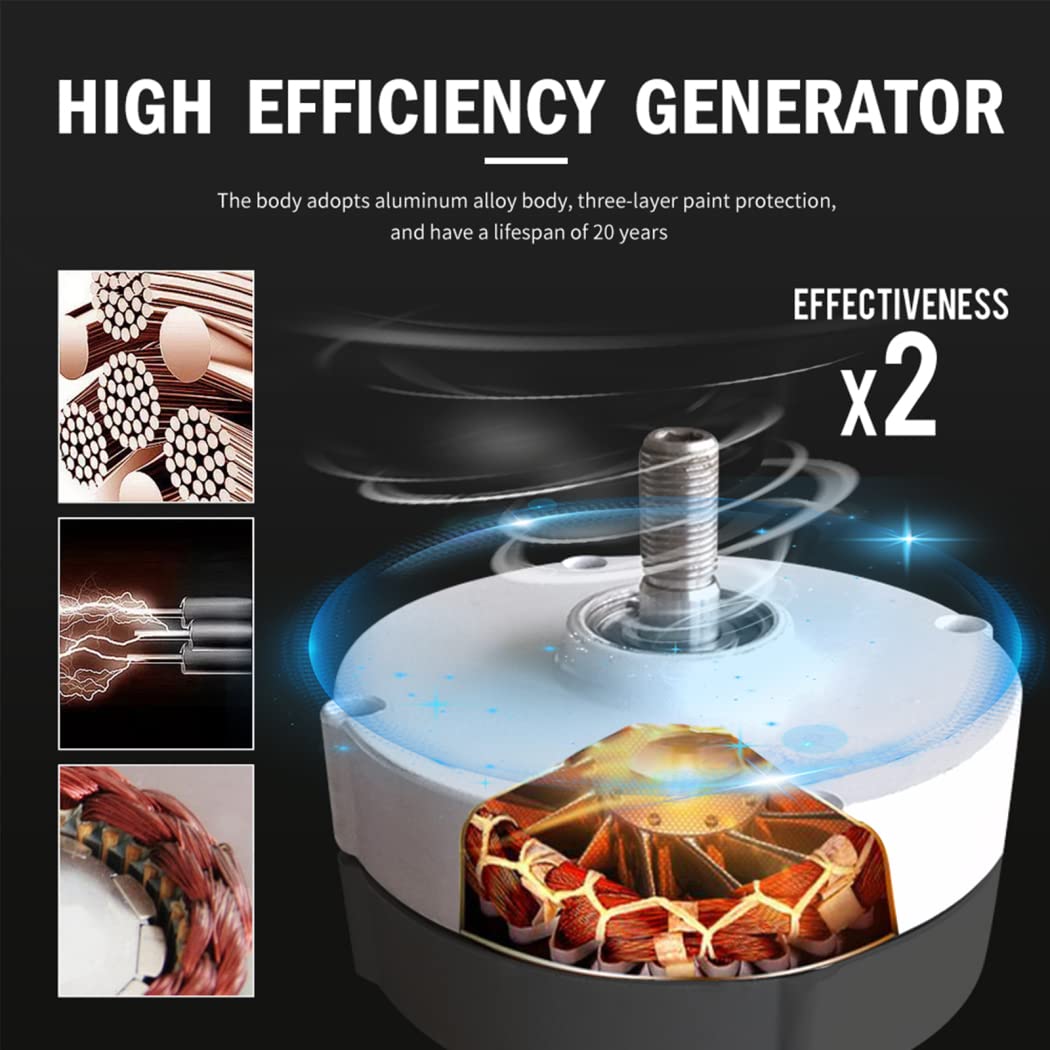 Windkraftanlagen 8000 W Windkraftanlagen-Generator-Kit, 12/24/48 V Windgeneratoren für den Heimgebrauch, Option mit wasserdichtem Laderegler, geeignet für Zuhause oder Camping