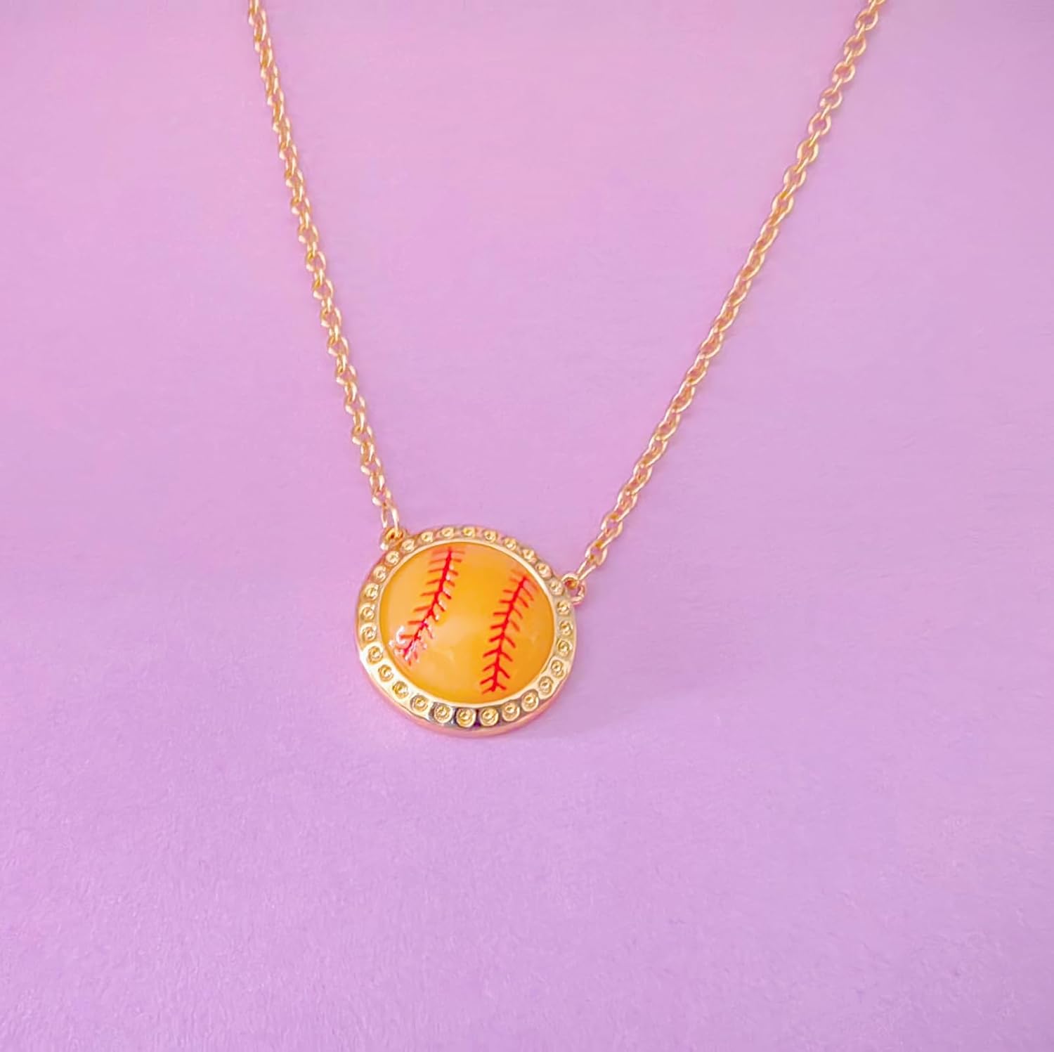 Baseball Necklace for Women, 14K Gold Plated Softball Necklace Mom Sports Pendant Necklaces Jewelry Game Day Team Gifts (gold 2) - Image 4