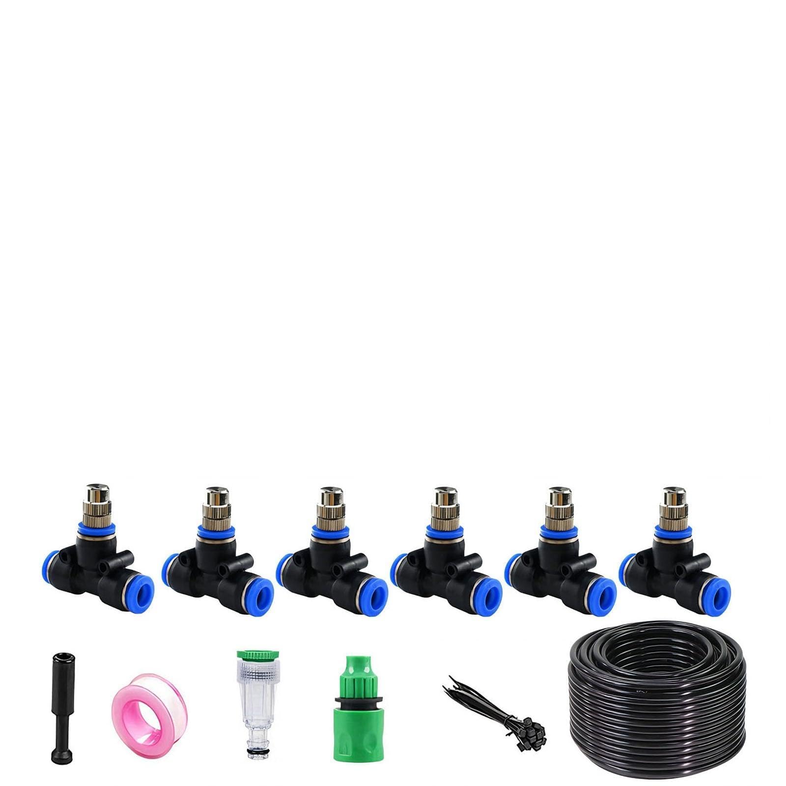 Kit sistema di irrigazione, irrigazione a goccia, automatico, kit micro goccia con ugello spruzzatore regolabile per accessori serra, cortile, pr nero 30m 912 pipe + 30 sets of quick-connect fittings