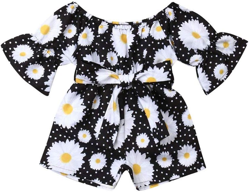 Baby Floral Romper Off-Shoulder Jumpsuit Flare Kids Kuwait Ubuy