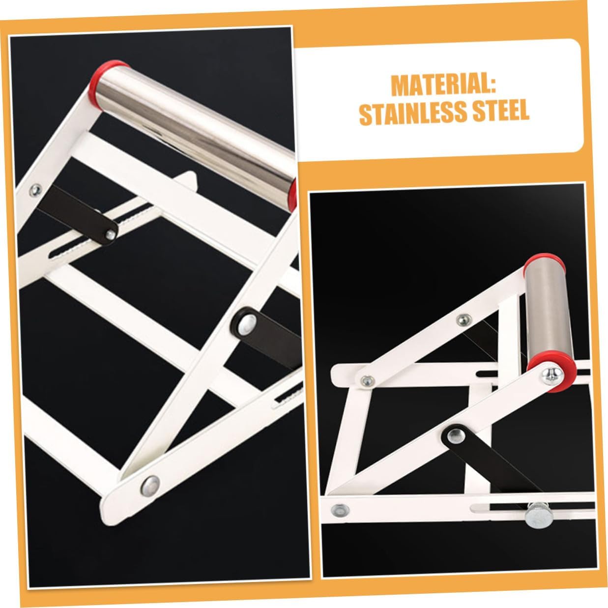 Adjustable Metal Cutting Machine Material Holder Stand with Anti-slip Teeth Portable Cutting Machine Support Frame for Workshop
