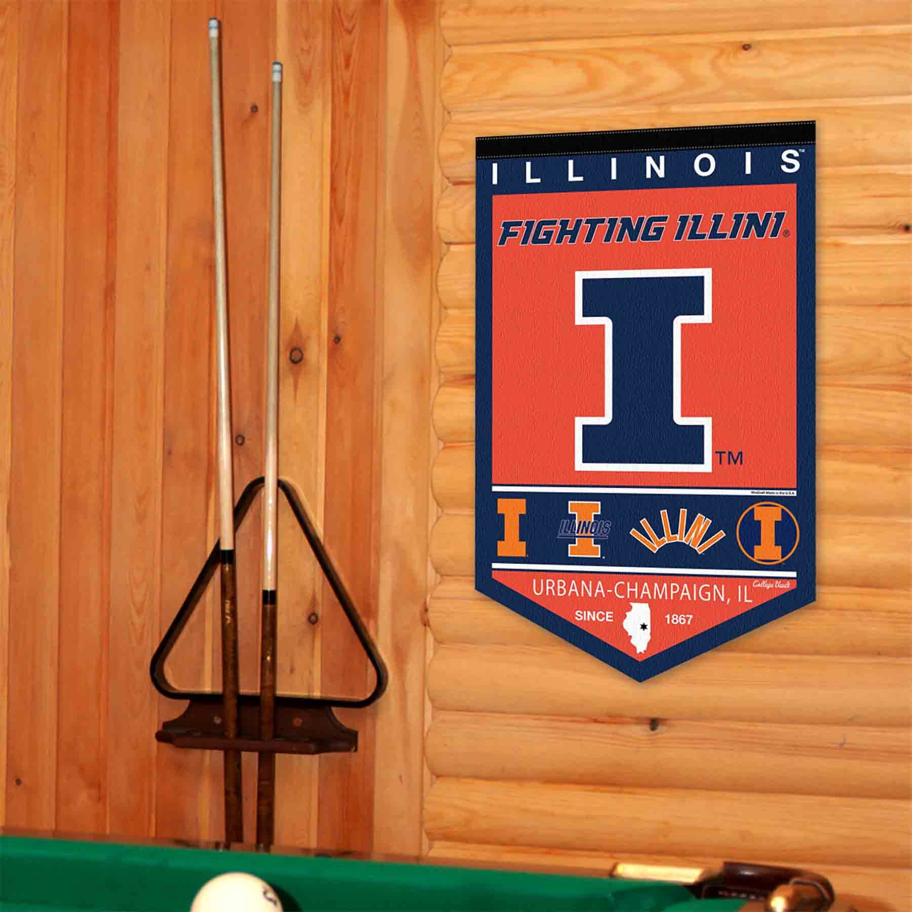 College Flags & Banners Co. Illinois Fighting Illini Heritage History Banner Pennant
