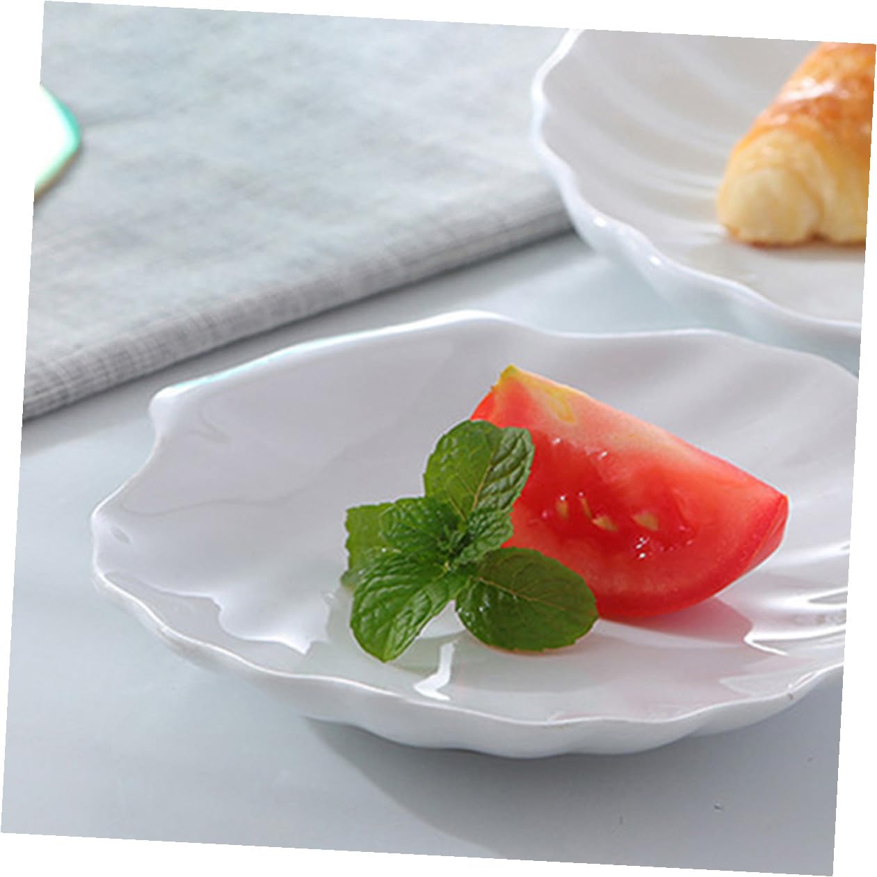 2 Pezzi Piatti da Portata in Ceramica Forma di Vassoio Decorativo Riutilizzabile per Cena per BBQ Torta Pasta Insalata Facile da Pulire e Conservare