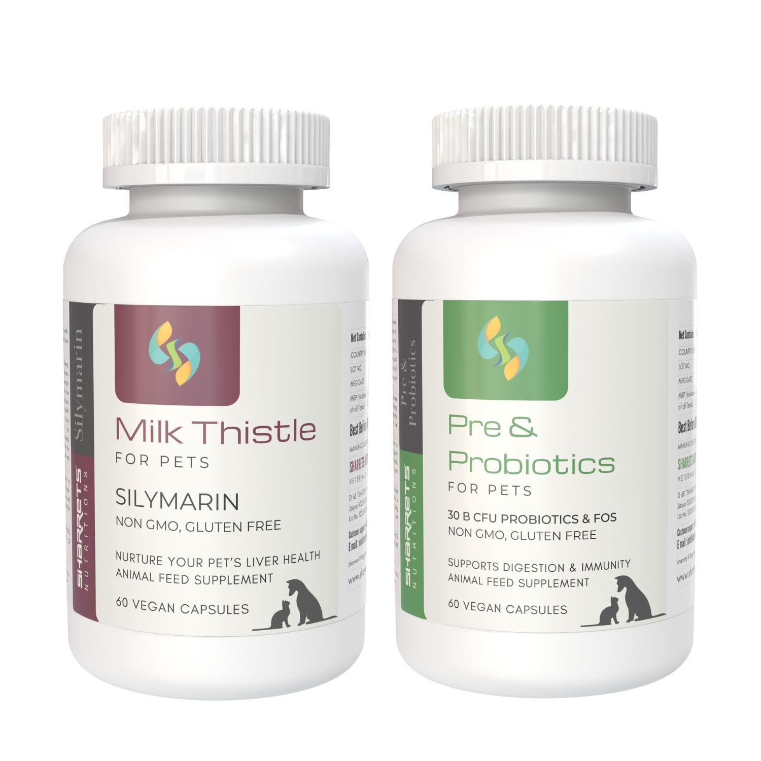 Sharrets Milk Thistle and Pre & Probiotics Capsules for Pets : 60 Capsules Each (B0B8J8DQQQ) Amazon Price History, Amazon Price Tracker