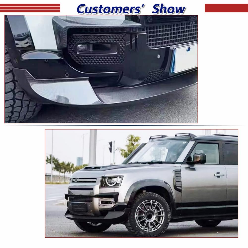 Ailerons Séparateurs En Fibre De Carbone Brillant Pour Land Rover Defender L663 (90/110) - Avant, Adhésif, Garantie 1 An