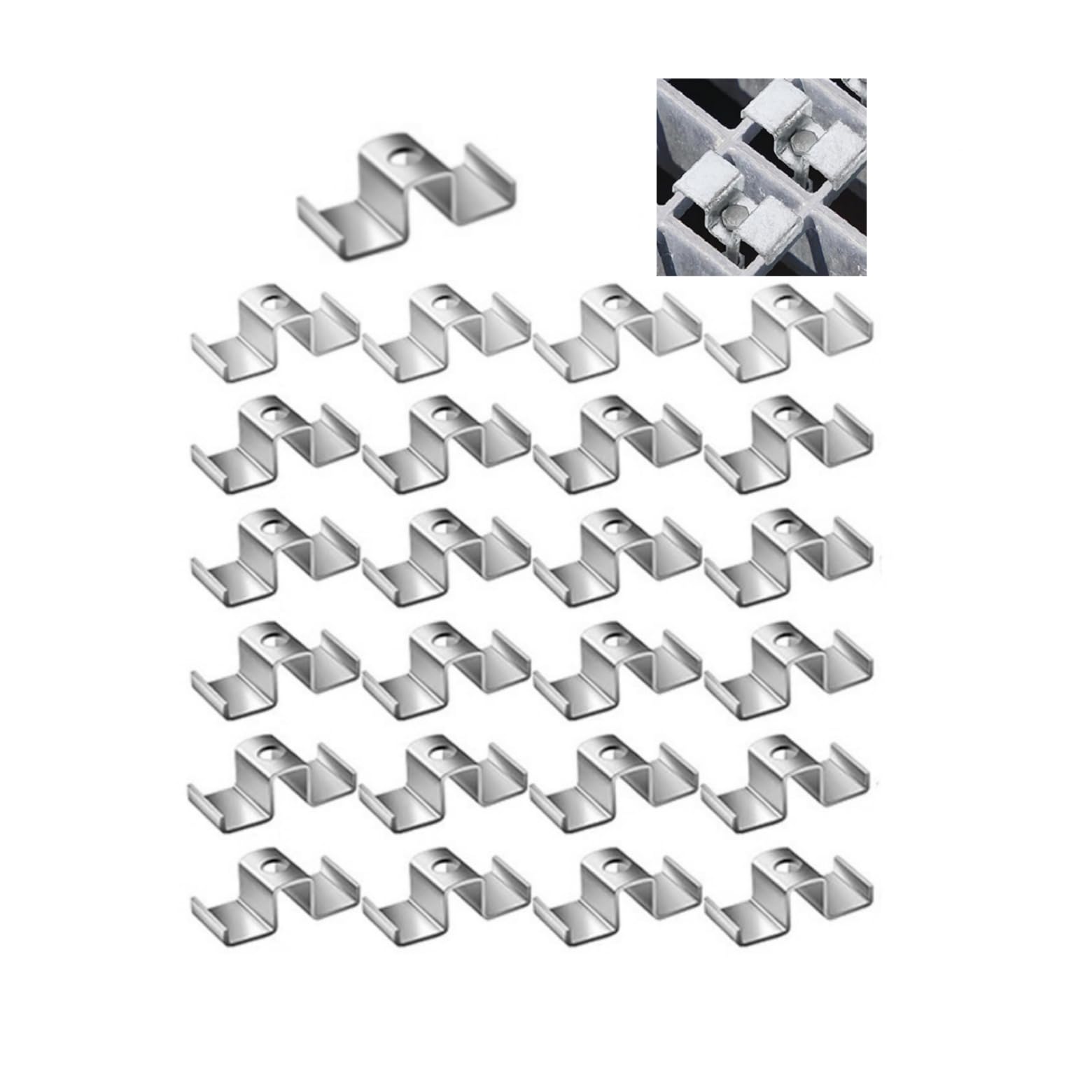 Attaches de Selle pour Caillebotis - 25 Pièces Fixation Robuste pour Selle d'Équitation, Accessoires Métalliques pour Sols Industriels, Systèmes de Drainage et Équitation