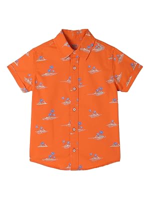 Milou Baby Boy's Regular Fit Shirt (SH-CU007_Orange