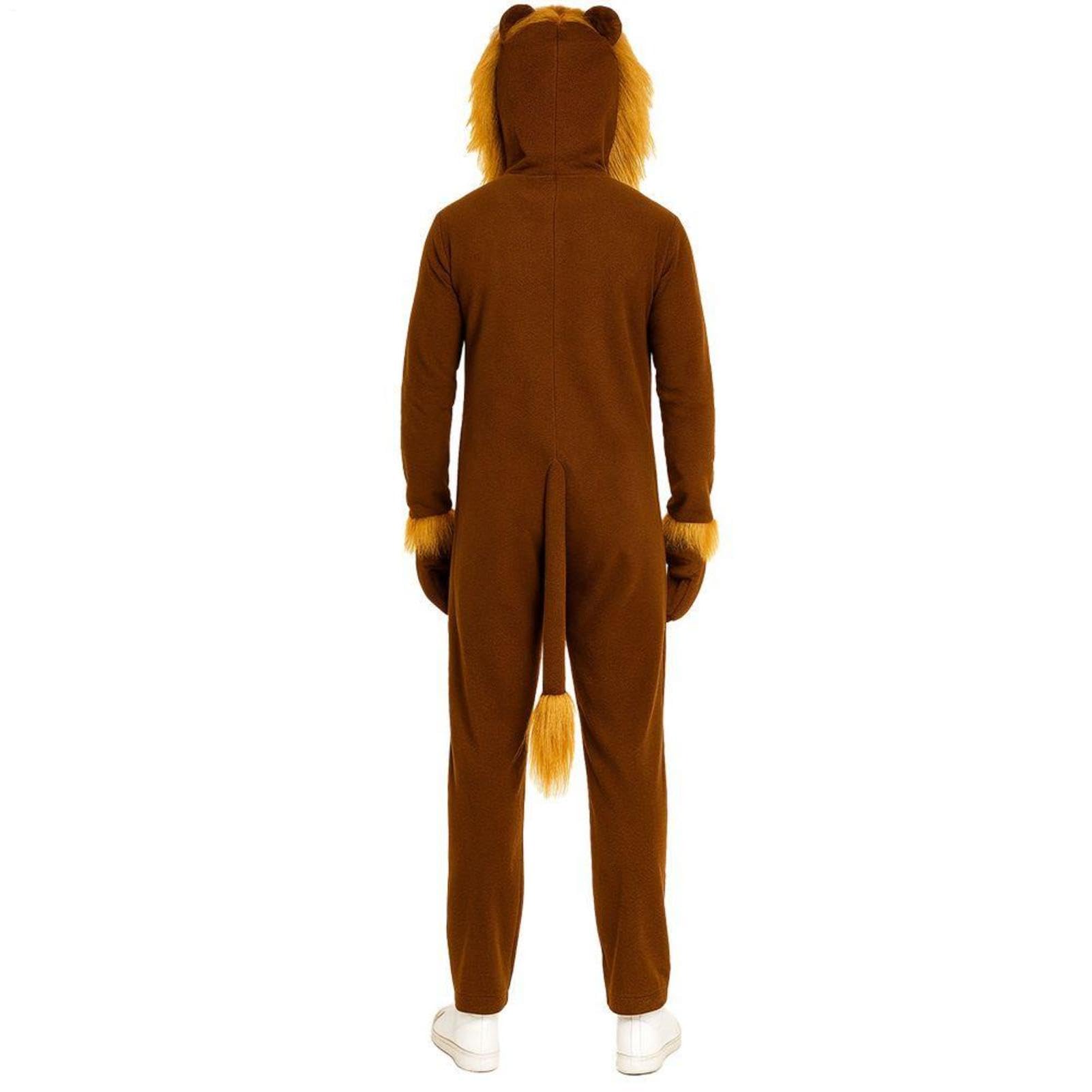 Onesie Lew Realistyczny Kombinezon Zwierzęcy | Lew Strój Halloween Dla Mężczyzn na Imprezę Halloweenową, Event Cosplay, Produkcję Teatralną, Przedstawienie Szkolne,
