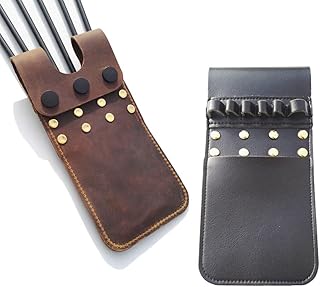 Archery Pocket Arrow Quiver Leather Arrow Holder Portable Arrow Training Carrier Bag for Shooting Hunting Accessory