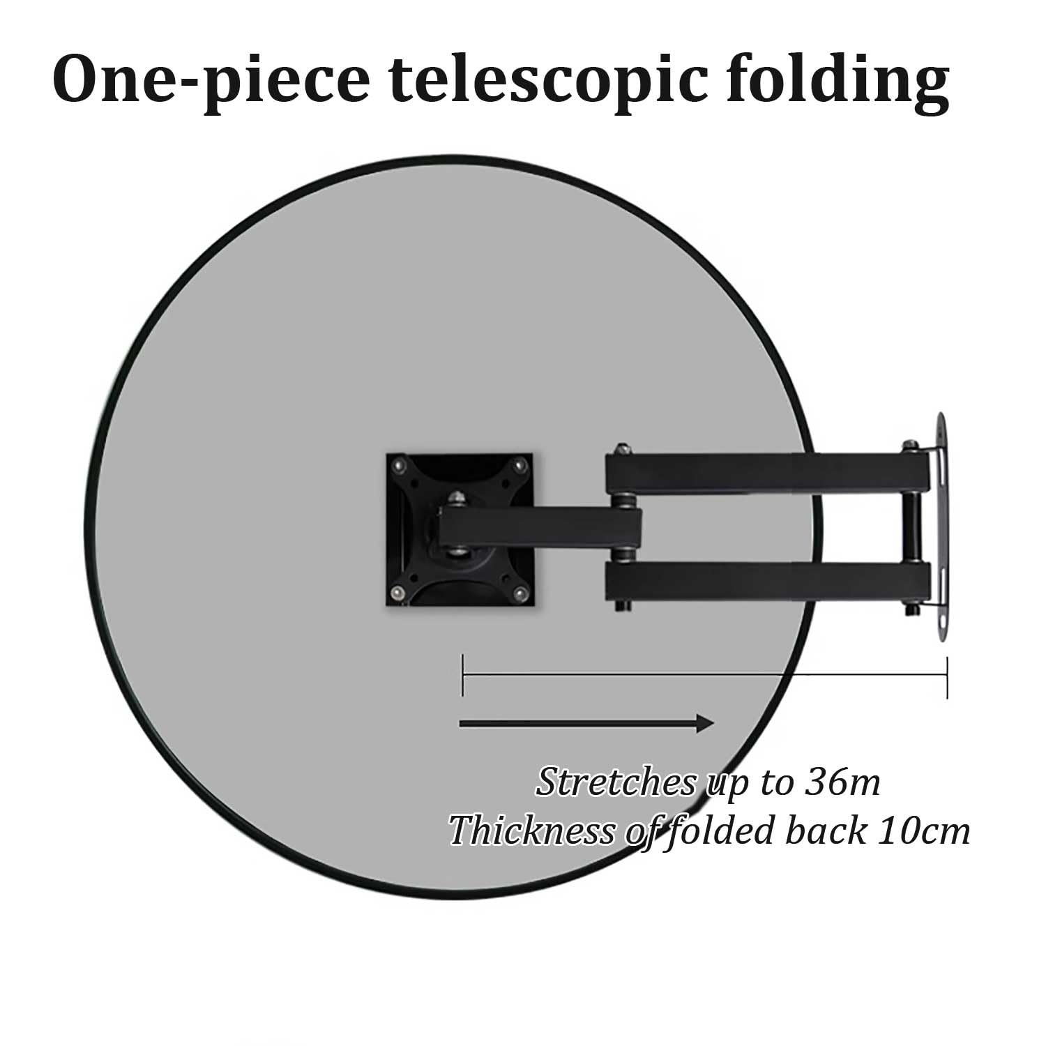 Miroir de salle de bain pliable incassable à fixer au mur pour petites pièces, idéal pour salle de bain, chambre à coucher et décoration d'intérieur (70 x 70 cm)