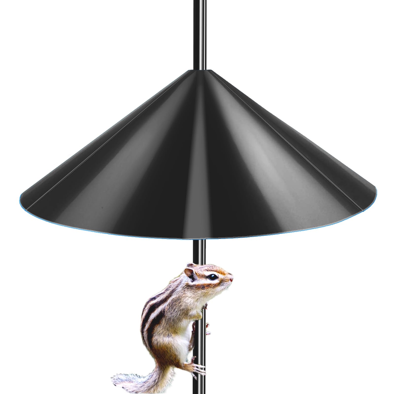 Squirrel Baffle,Squirrel Proof Baffle, 19inch Wide Squirrel Guard Stopper Pole Mount, Save Bird Houses from Squirrels, Raccoons, and Rodents,Black