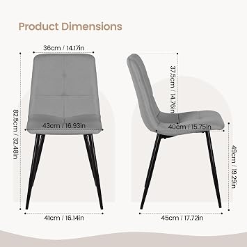 Extendable Dining Table and Chairs Set 4, 120-160cm Concrete Effect Table with 4 Grey Upholstered Linen Chairs for Dining Room, Kitchen